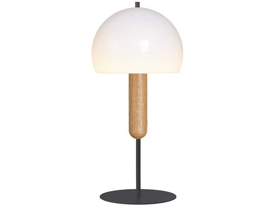 Mad Black Polycarbonate Table Lamp with Beech Wood Accent