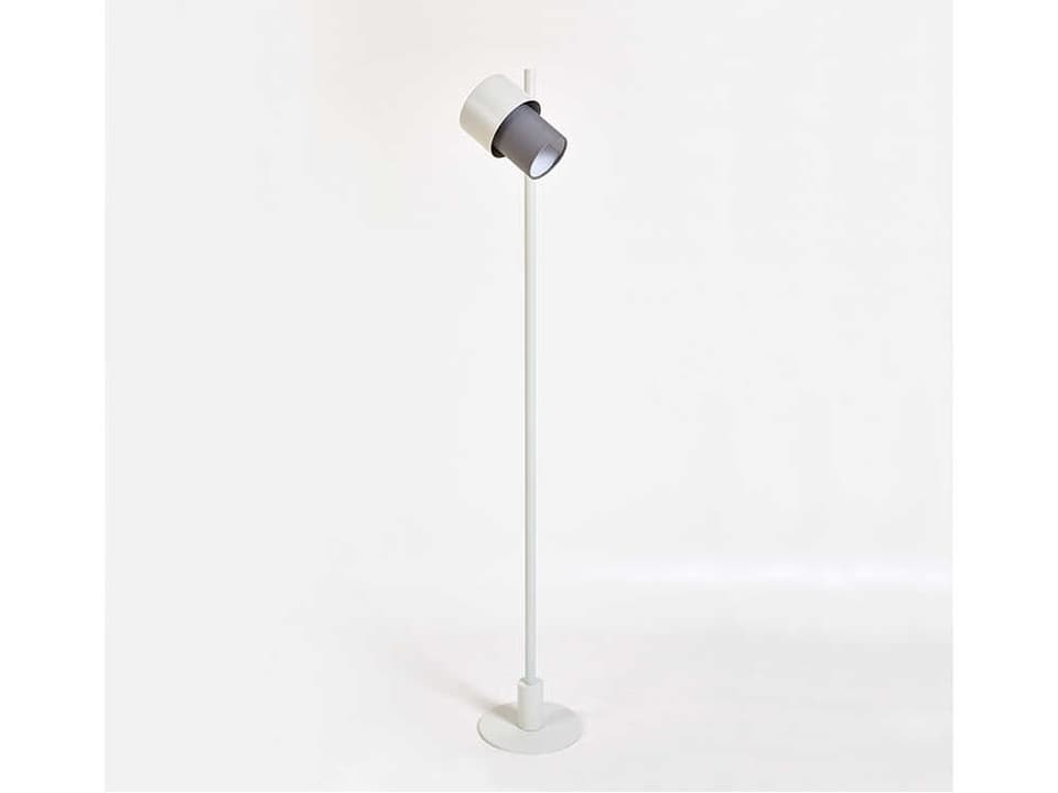 Kan Floor Lamp with Cold Grey Cotton Shade