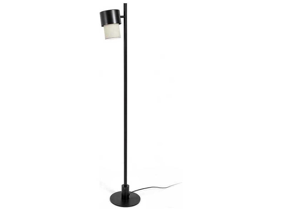 Kan 2-Light Floor Lamp with Black Structure and Sand Cotonet Shades