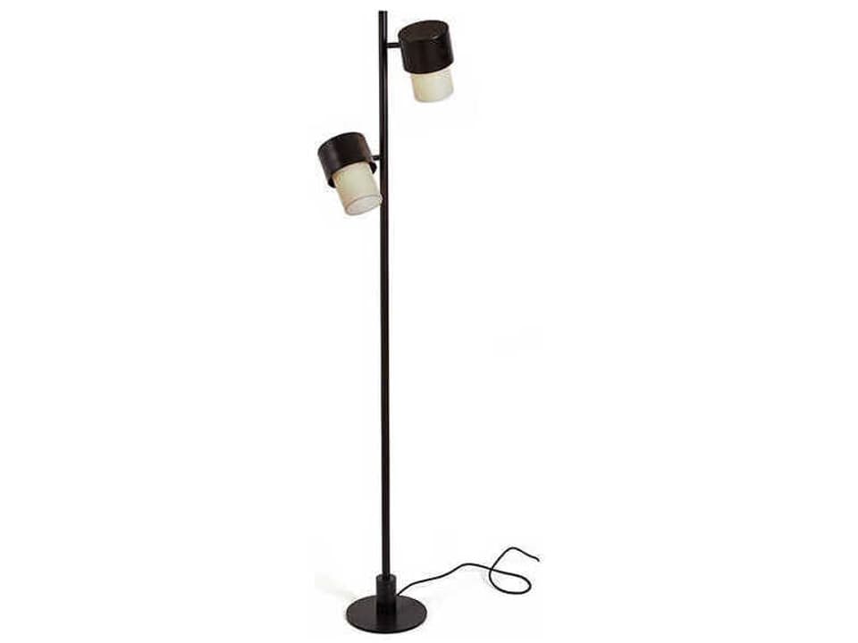 Kan 2-Light Black Sand Cotton Floor Lamp