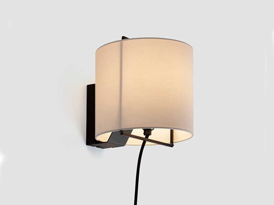 Lewit 1-Light Wall Sconce with Fabric Shade