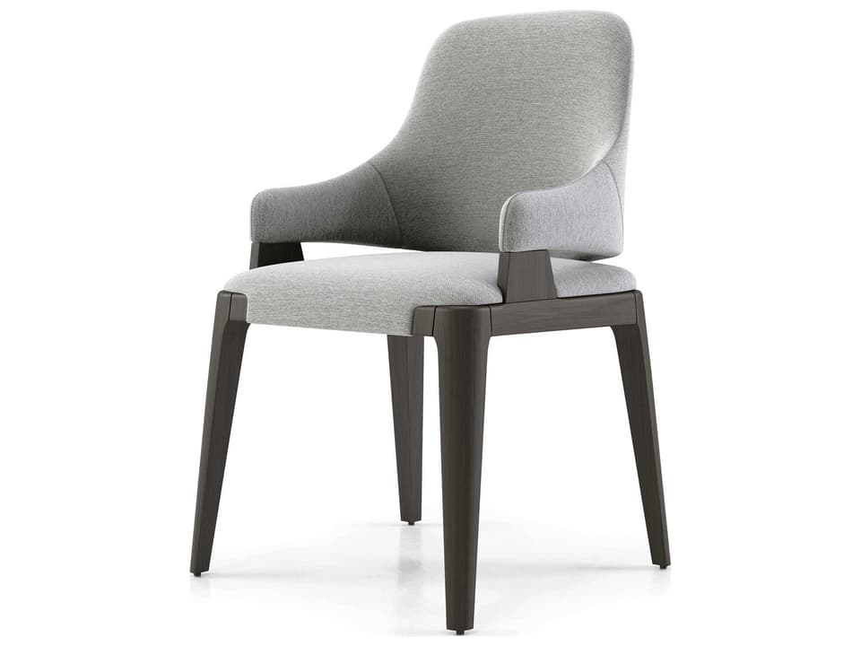 Luxcor Modluxe Dumfries Dining Chair in Storm Gray Fabric and Seared Ash