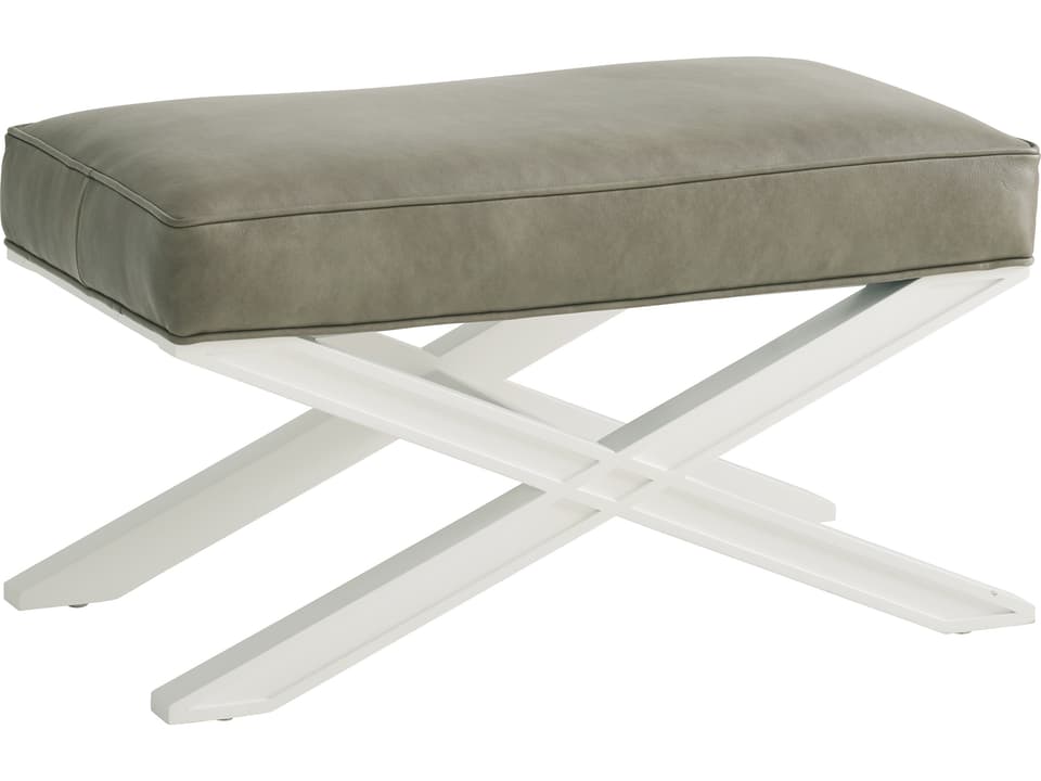 Avondale Vaughan Leather Ottoman in Sanibel