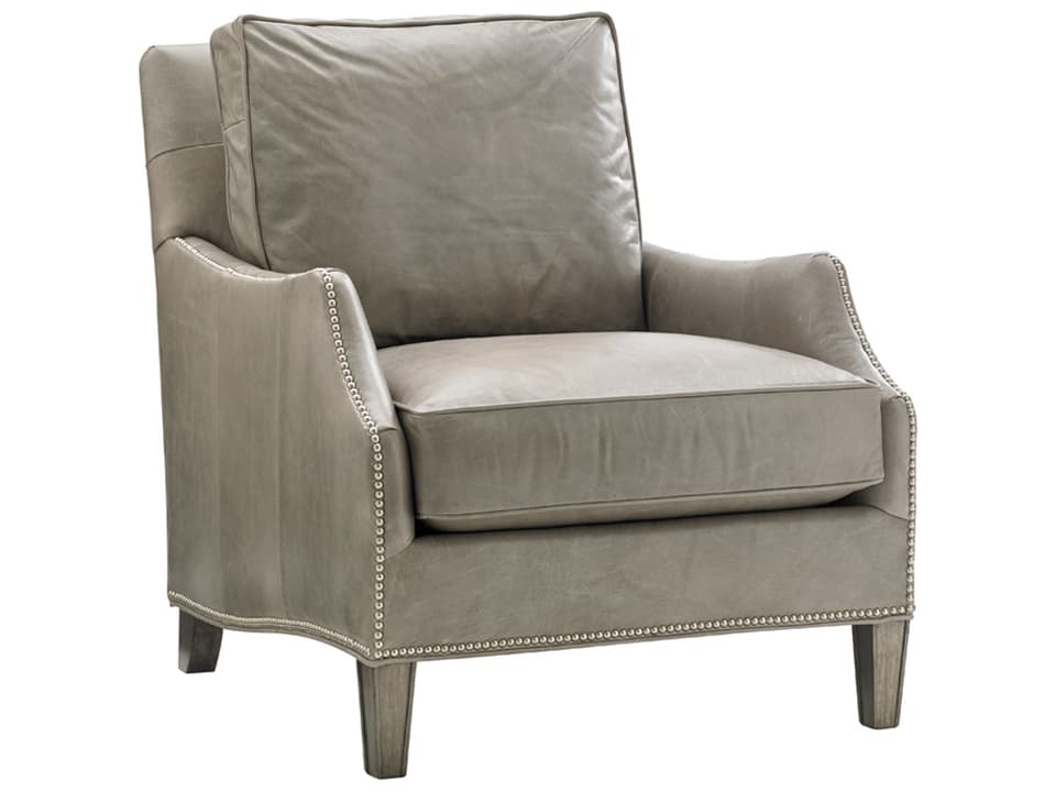 Kensington Place Ashton Leather Accent Chair with Nailhead Trim