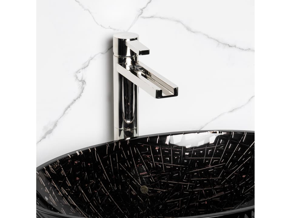 Nobilezza Luxury Waterfall Bathroom Faucet Polished Nickel Single Handle