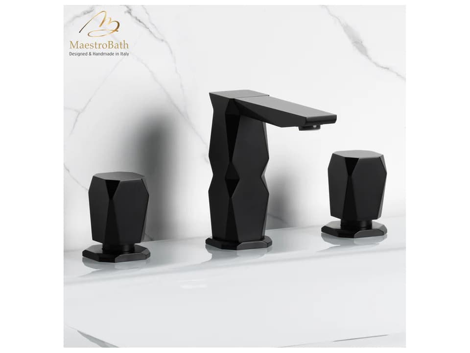 Bellavista 3-Hole Luxury Bathroom Faucet in Matte Black