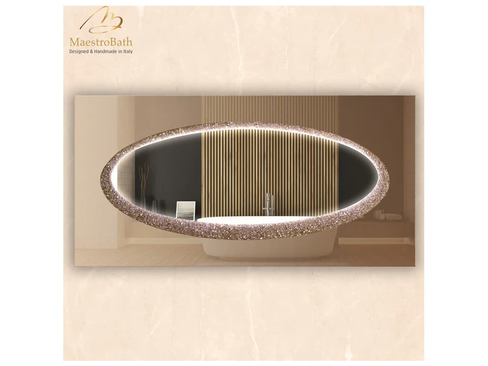 Sfera Luxury Crystal Double Vanity Mirror 63" X 32"