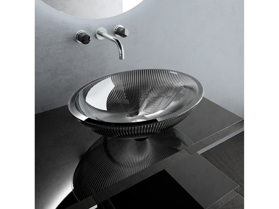 Allegrezza Oval Crystal Vessel Sink in Black