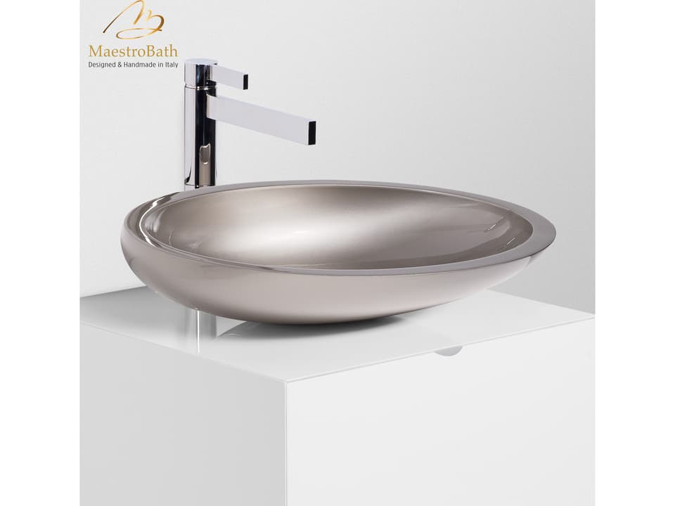 Ylenia Cigno Max Vessel Sink in Platinum