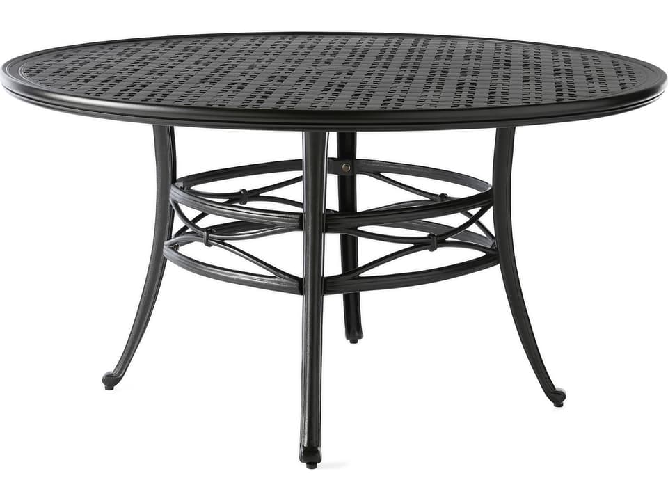 Napa 54-Inch Round Outdoor Dining Table with Umbrella Hole