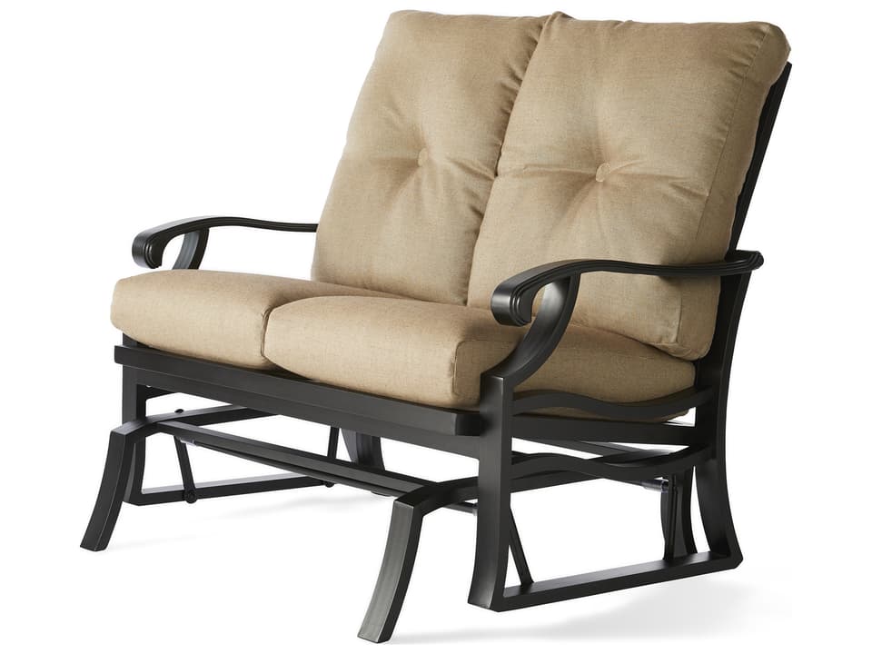 Anthem 2-Seat Cast Aluminum Outdoor Loveseat Glider with Cushions