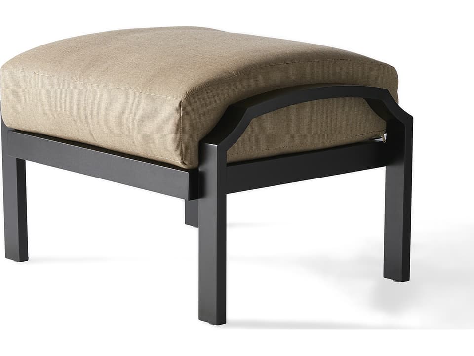 Anthem Cast Aluminum Outdoor Patio Ottoman with Cushion