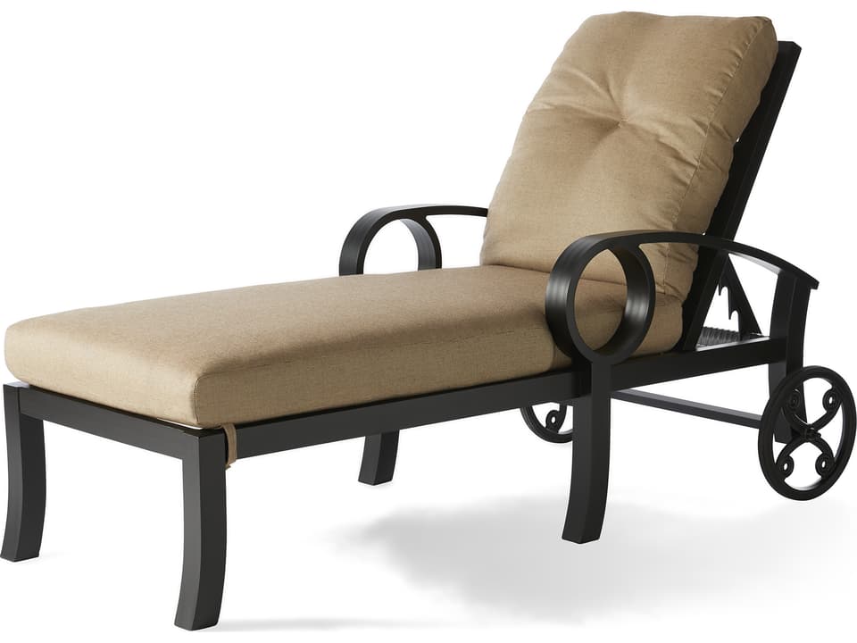 Eclipse Adjustable Cast Aluminum Outdoor Chaise Lounge with Cushions