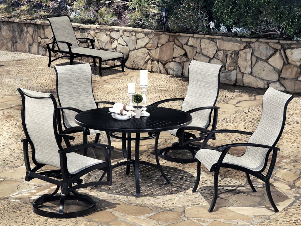 Mallin Georgetown Sling Aluminum Dining Arm Chair | GT-120