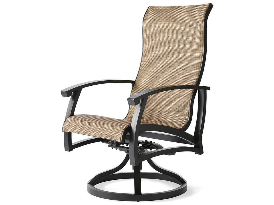 Georgetown Sling Aluminum Swivel Rocking Outdoor Dining Arm Chair
