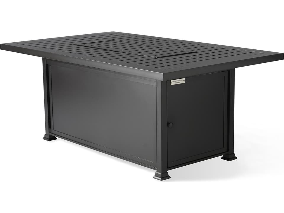 Pasa Robles Rectangular Aluminum Outdoor Chat Height Fire Pit Table