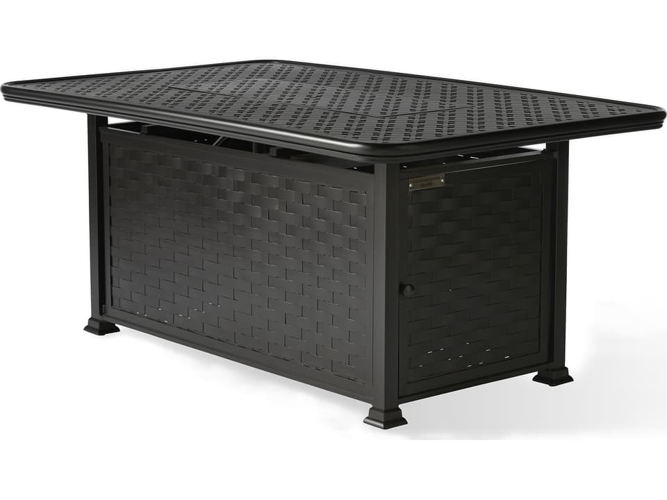 Cambria Rectangular Cast Aluminum Fire Pit Table