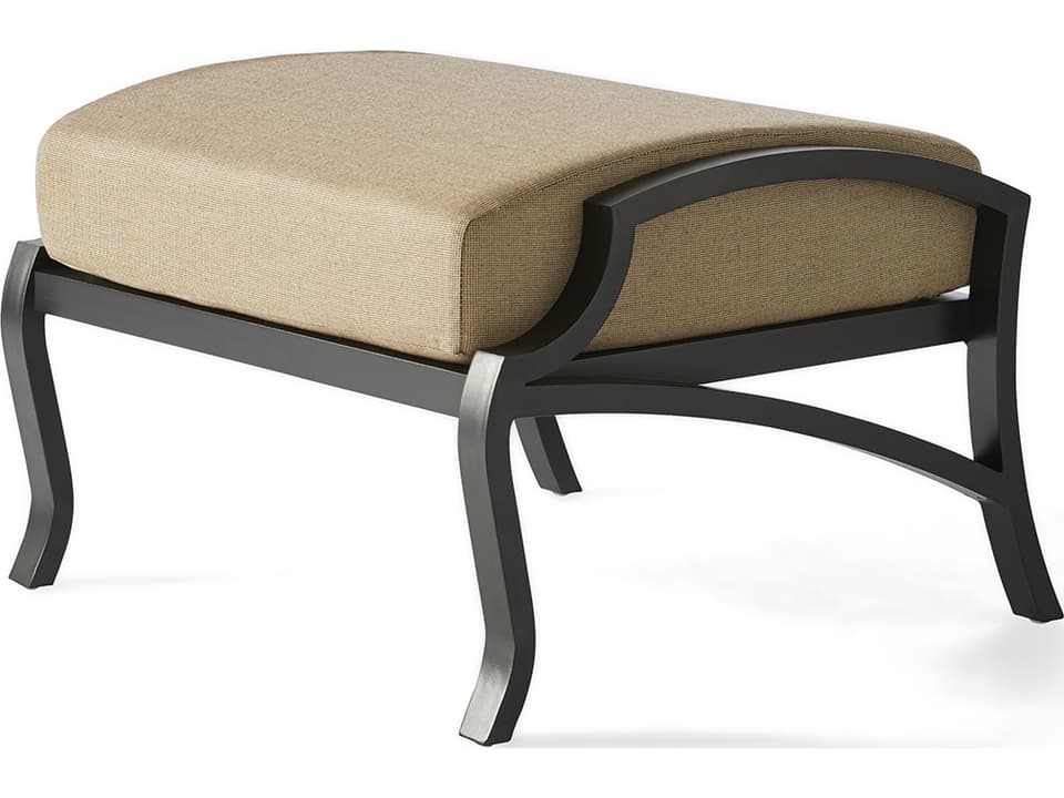 Volare Cushion Cast Aluminum Outdoor Ottoman in Traditional Style