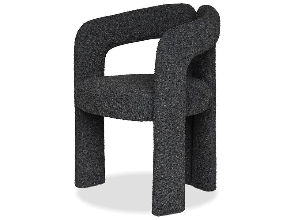 Melrose Upholstered Dining Armchair in Licorice Boucle
