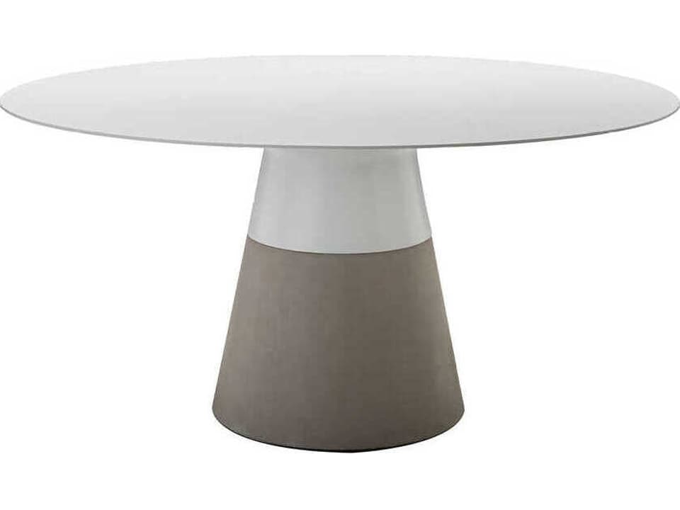 Maldives Round Dining Table 63-Inch White Solid Surface