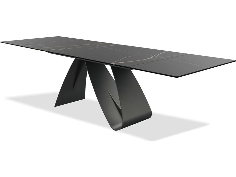 Signature Extendable Dining Table in Safari Black Ceramic