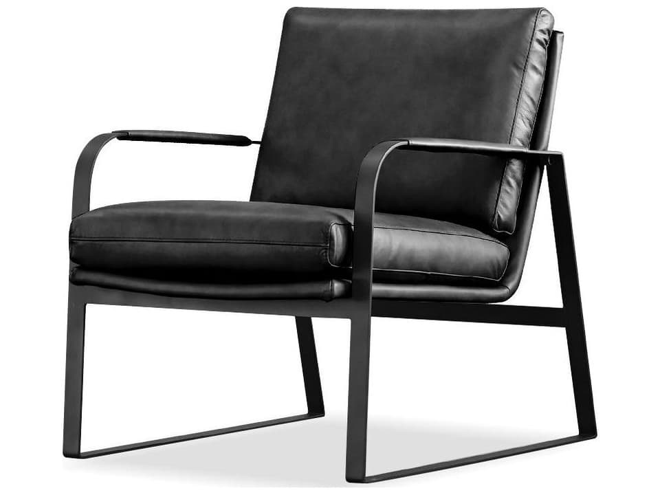 Mobital Caraway Black Faux Leather Accent Chair — Modern Lounge