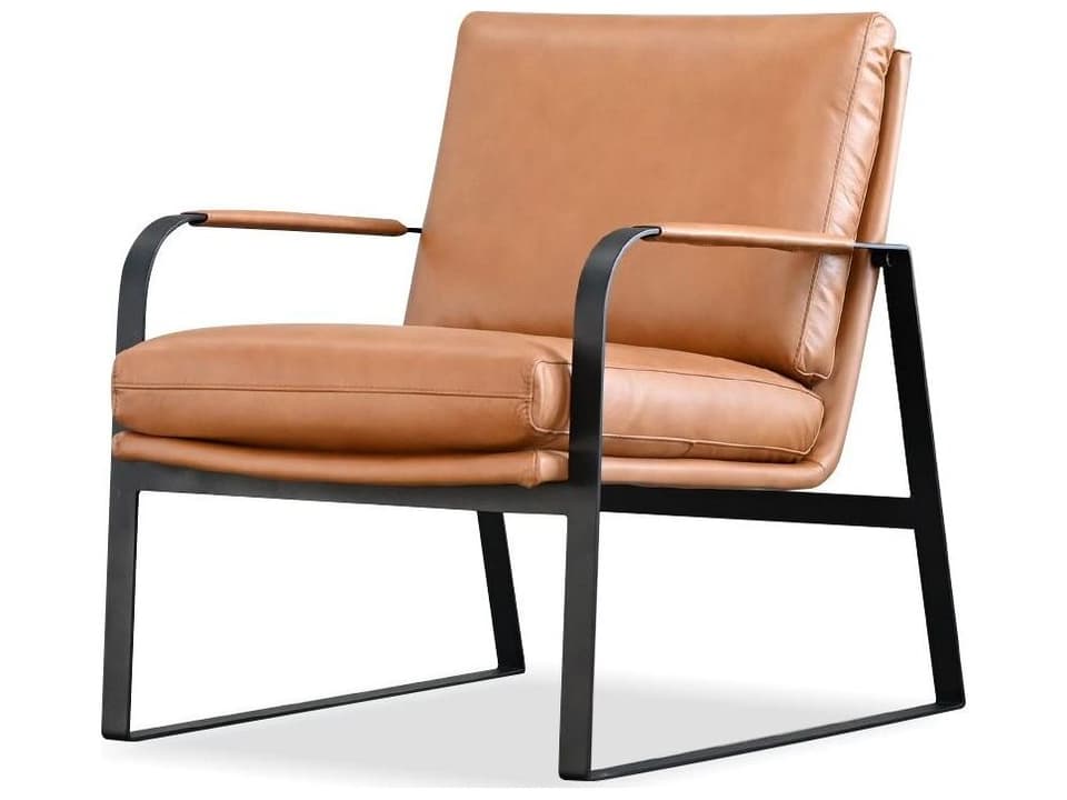 Jameson Orange Leather Accent Chair
