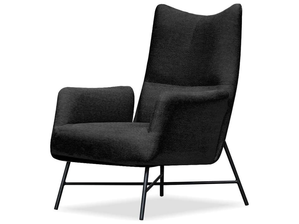 Caraway Black Faux Leather Accent Chair