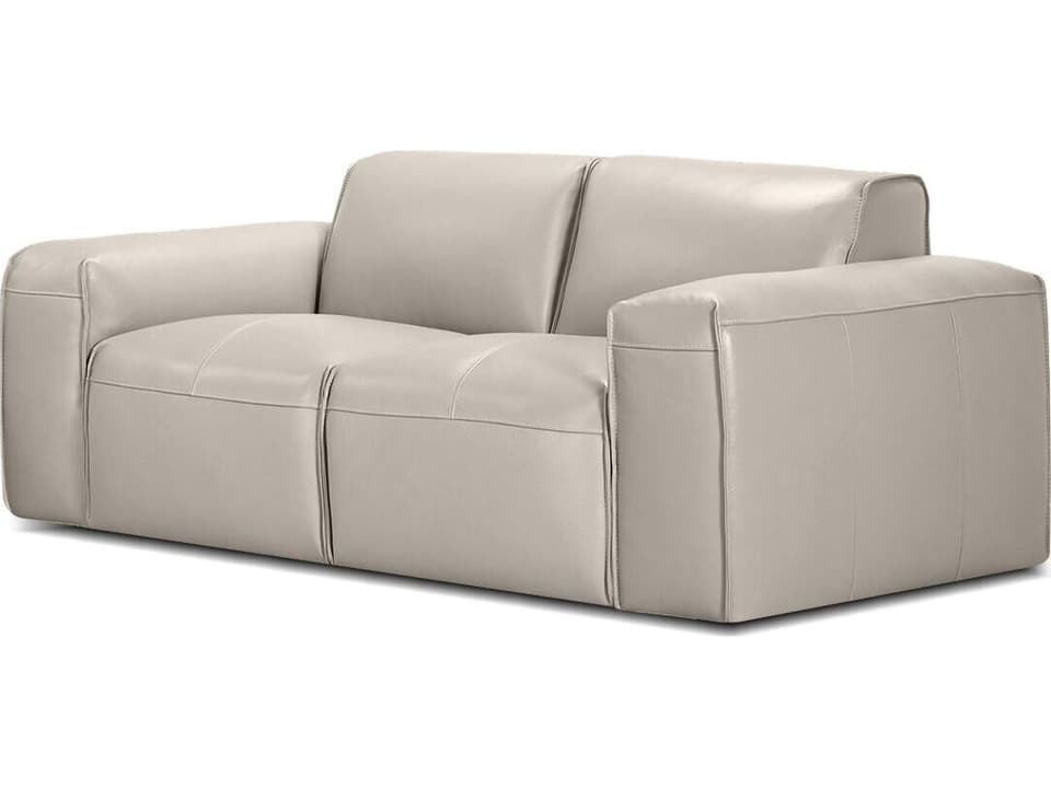 Boone Beige Leather Loveseat