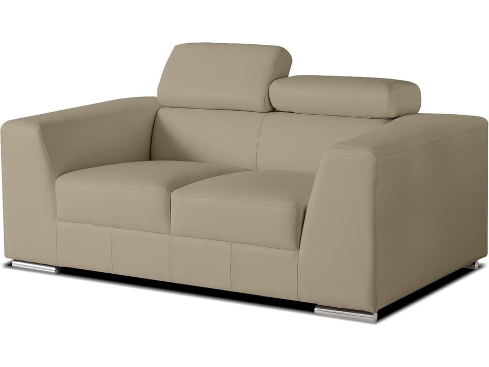 Icon Wheat Premium Leather Beige Loveseat