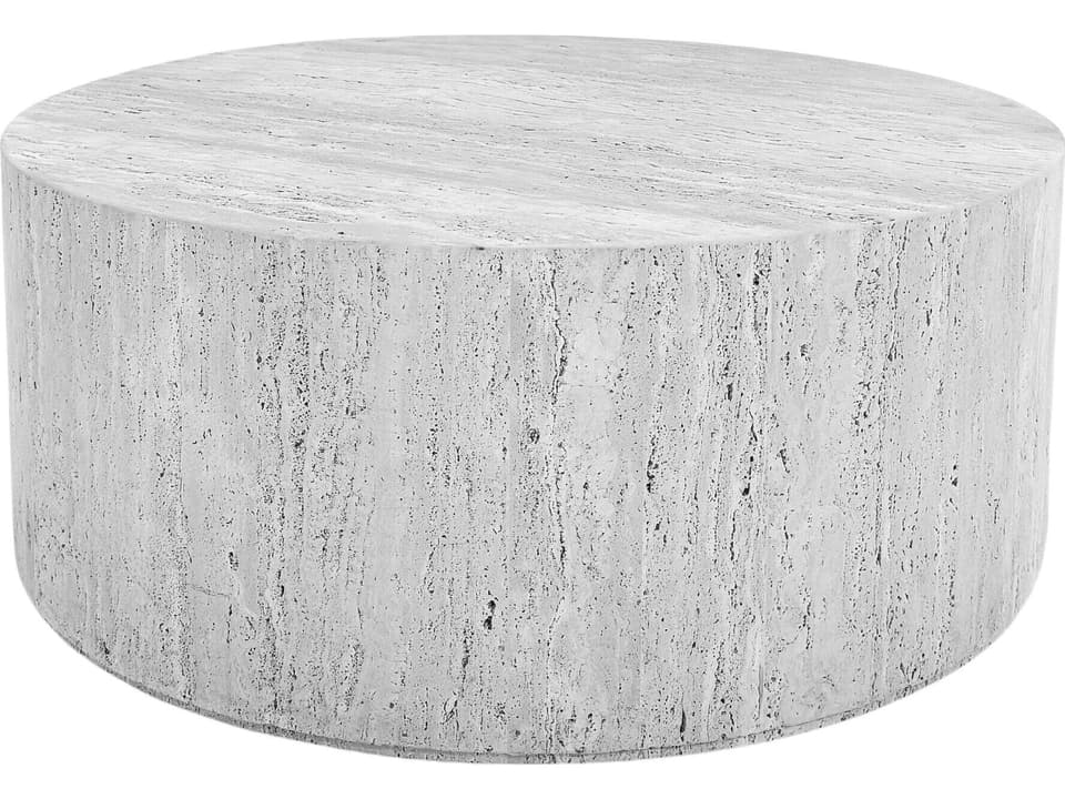 Post Oval Stone Coffee Table