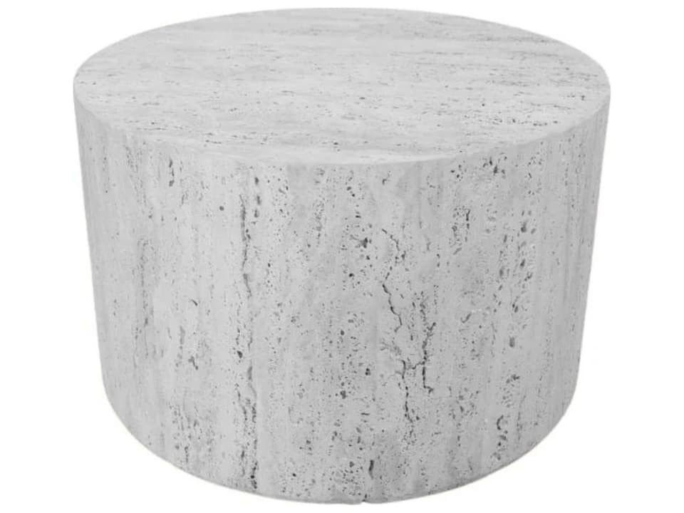 Post Round Stone Coffee Table