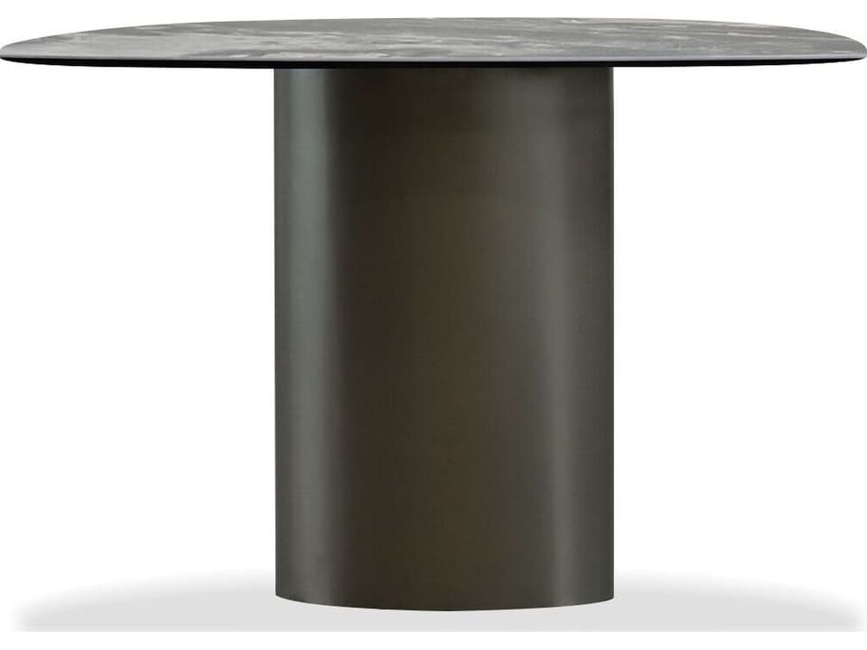 Argon Rectangular Fantasia Marrone Metallo Ceramic Top End Table