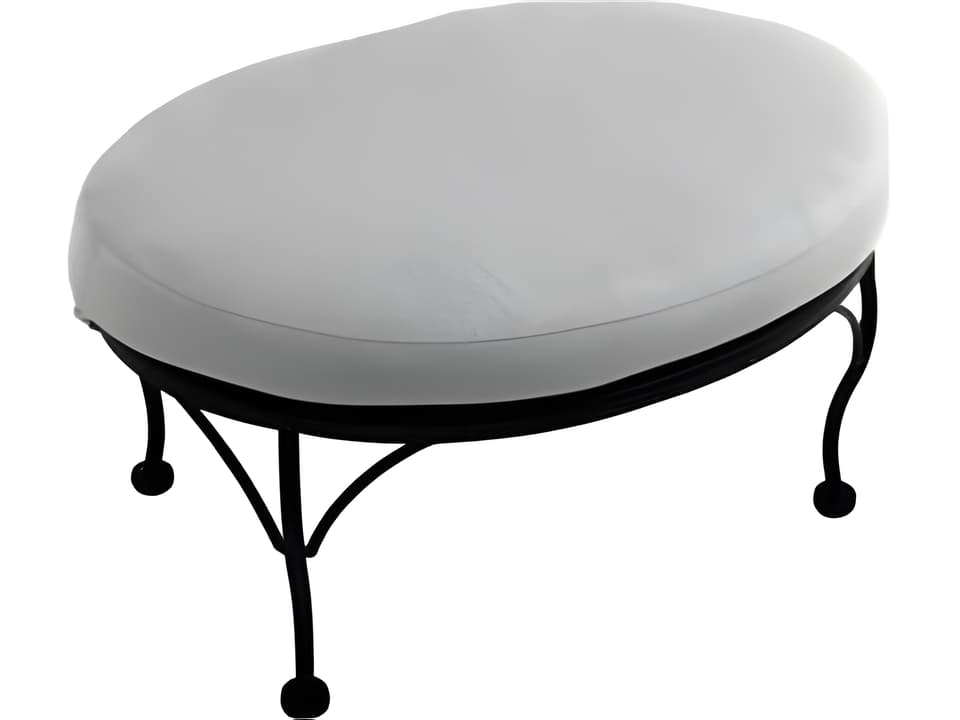 Grayson Wrought Iron Cushion Outdoor Ottoman