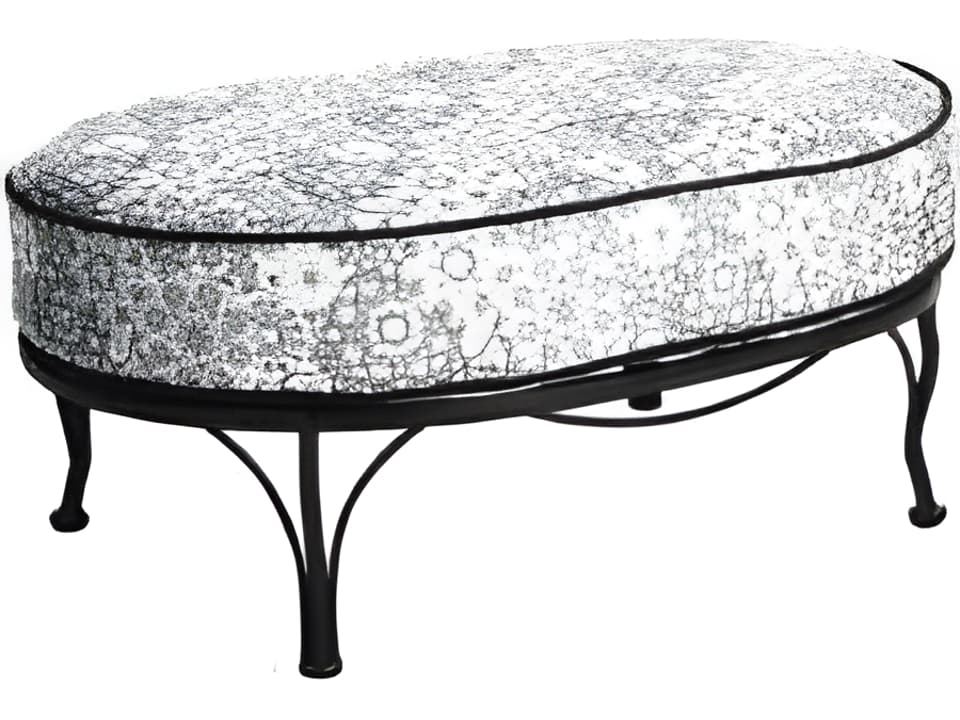 Athens Deep Seating Wrought Iron Cuddle Outdoor Ottoman
