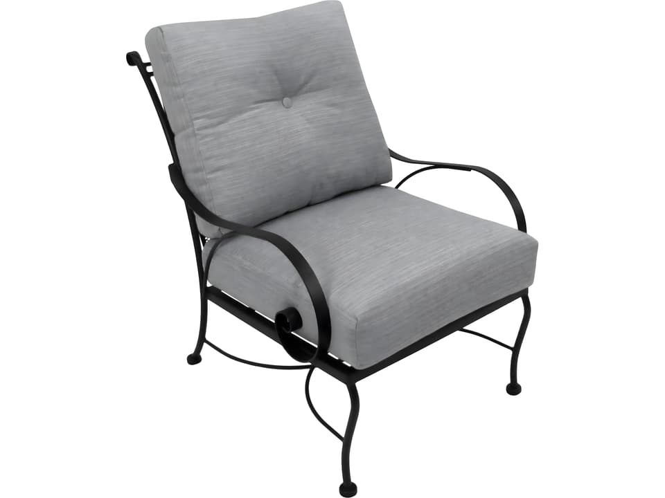Monticello Deep Seating Wrought Iron Patio Lounge Chair