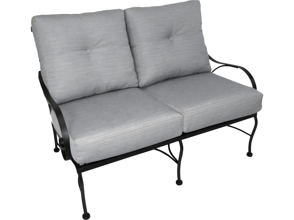 Monticello Wrought Iron Deep Seating Outdoor Loveseat Charcoal