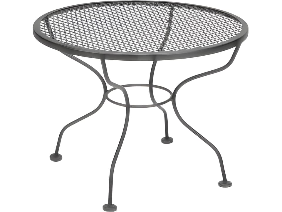 Micro Mesh Wrought Iron 24-Inch Round Coffee Table