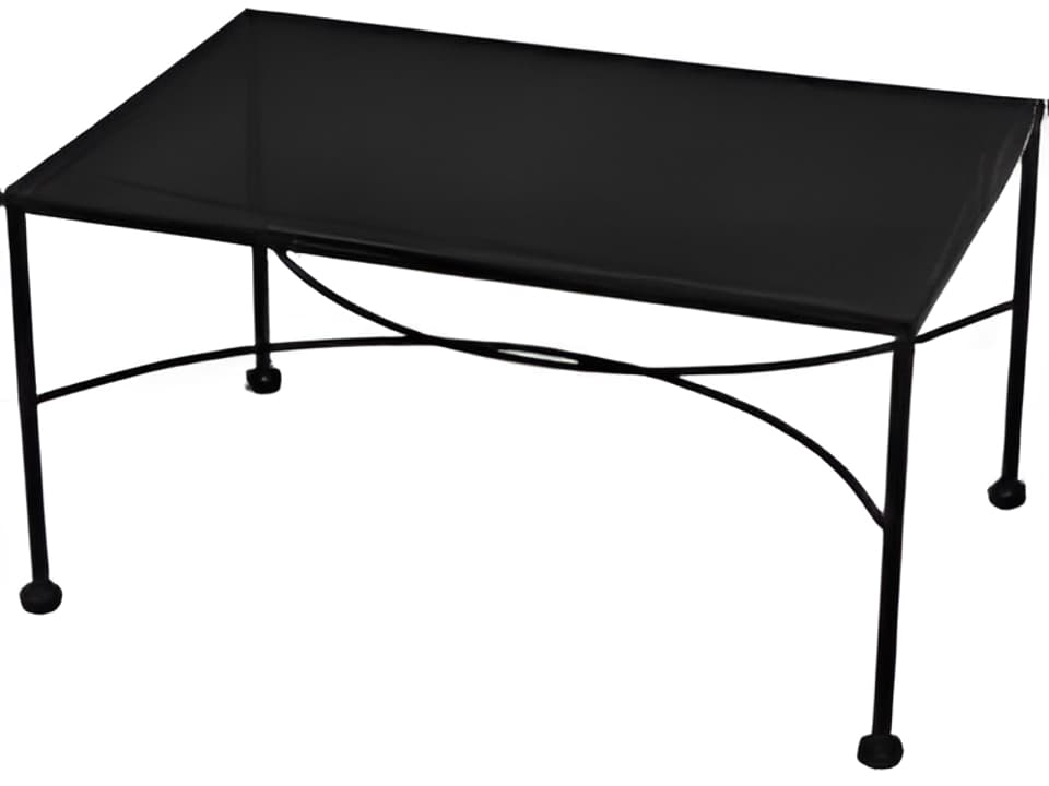 Micro Mesh Wrought Iron Rectangular Coffee Table in Charcoal