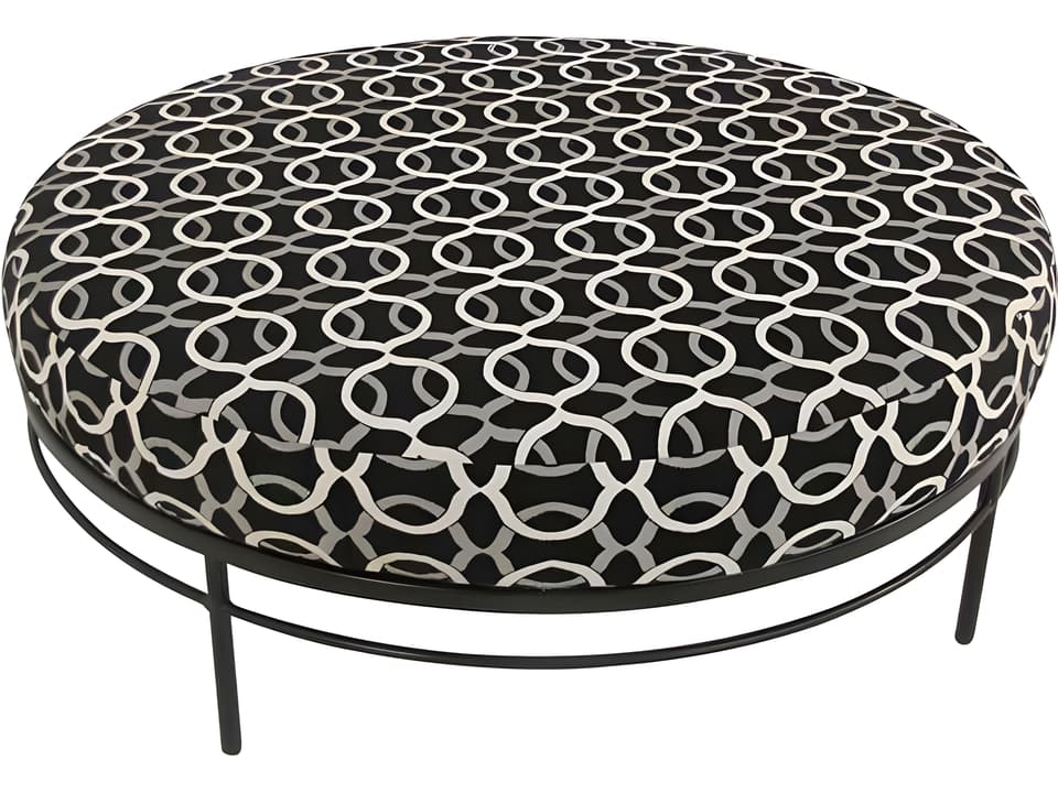 Cove Wrought Iron 42-Inch Outdoor Ottoman