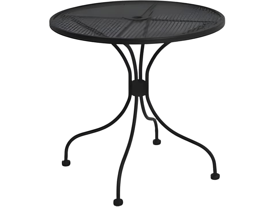 Wrought Iron Round Bistro Table with Umbrella Hole