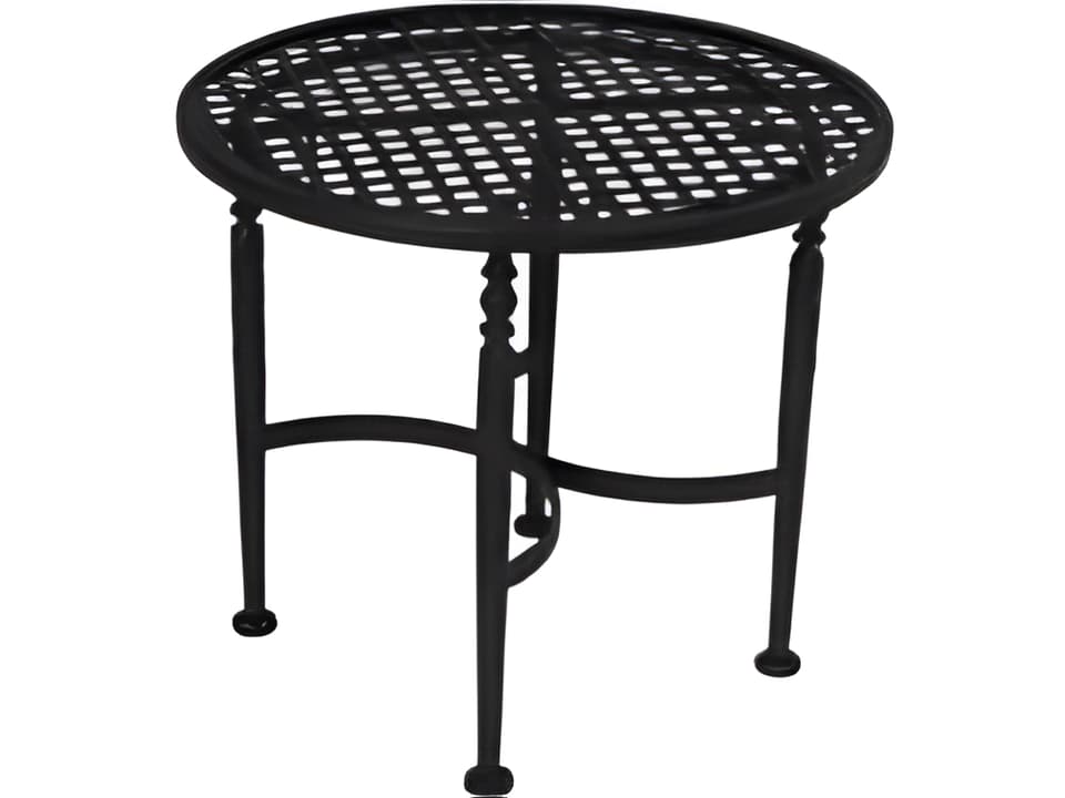 Athens Wrought Iron Round Patio End Table