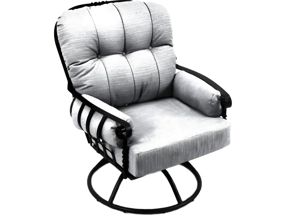 Athens Wrought Iron Deep Seating Swivel Rocker Lounge Chair