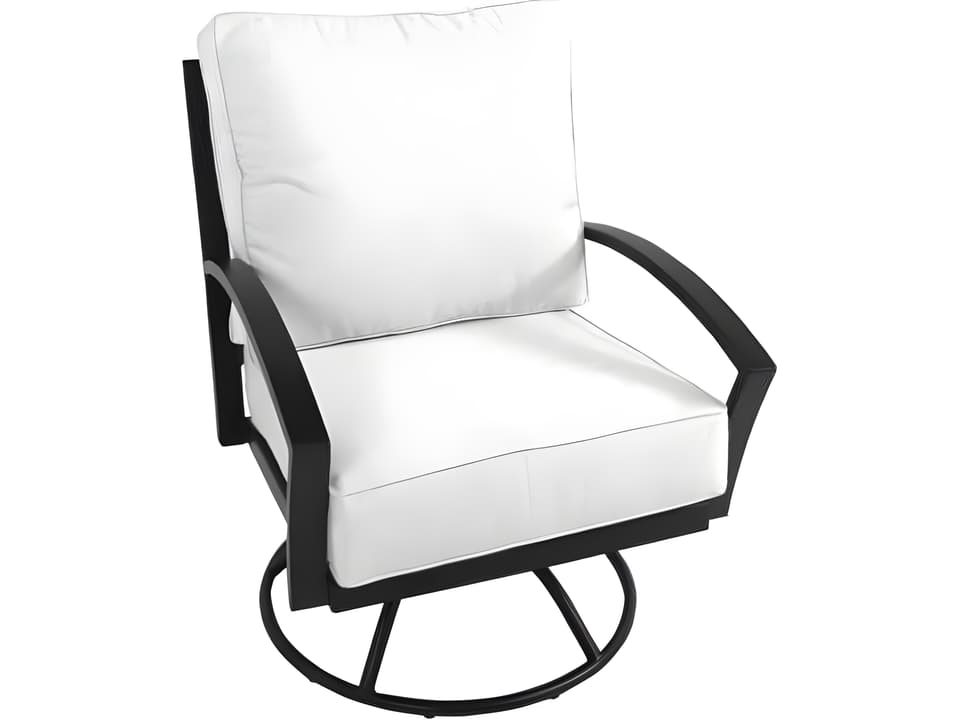 Maddux Wrought Iron Swivel Rocker Outdoor Patio Lounge Chair