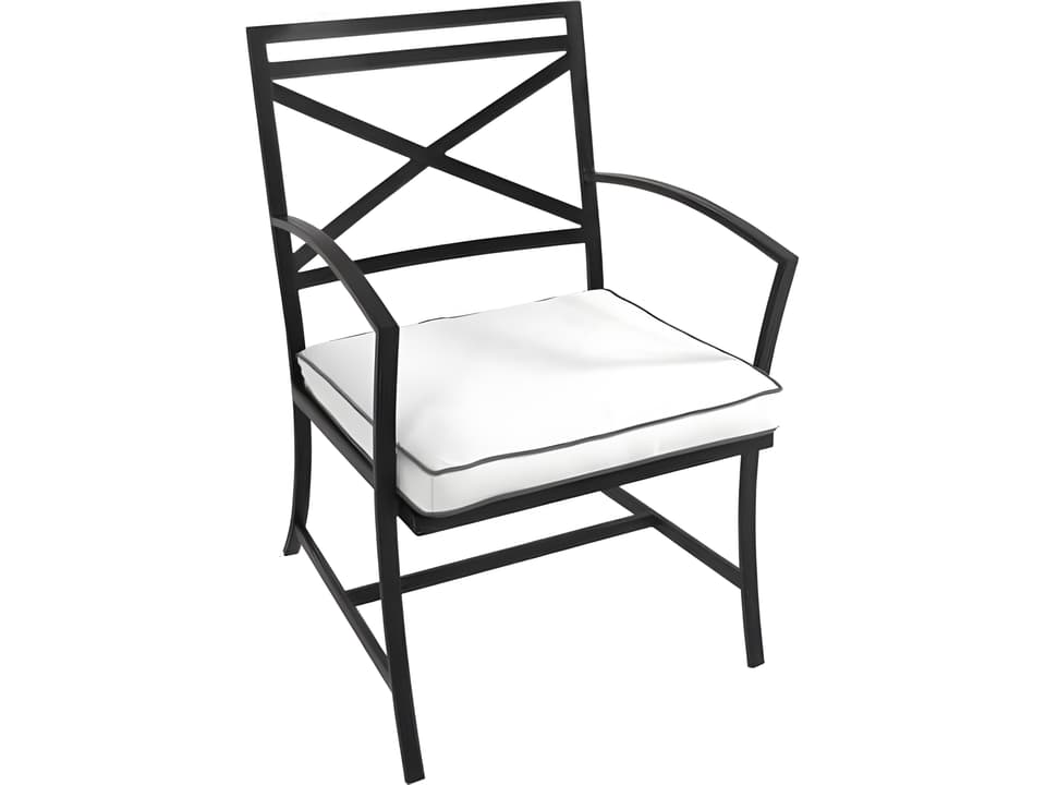 Maddux Wrought Iron Outdoor Patio Dining Arm Chair