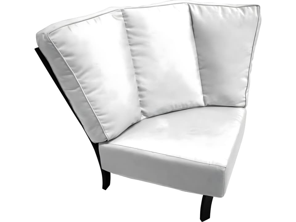 Maddux Wrought Iron Corner Outdoor Patio Lounge Chair