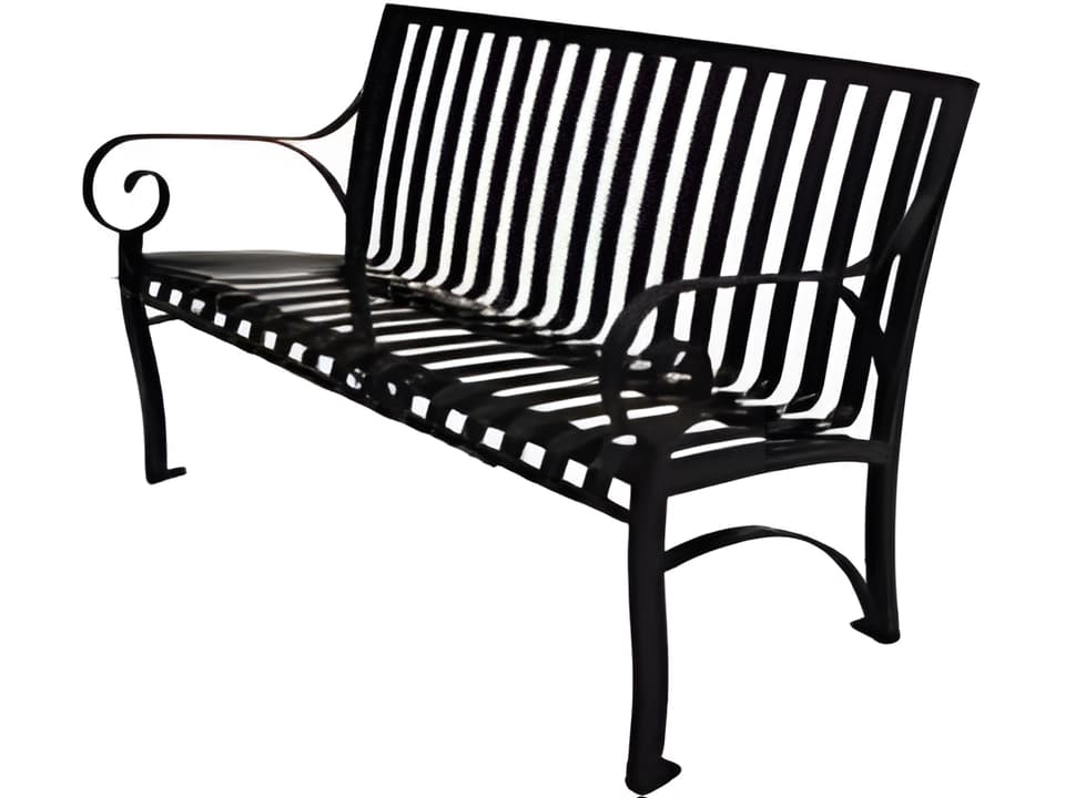 Promenade Commercial Wrought Iron Small Outdoor Bench