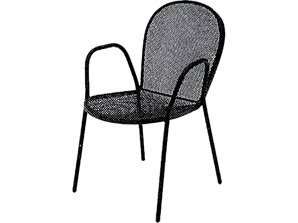 Commercial Wrought Iron Bimi Outdoor Dining Arm Chair