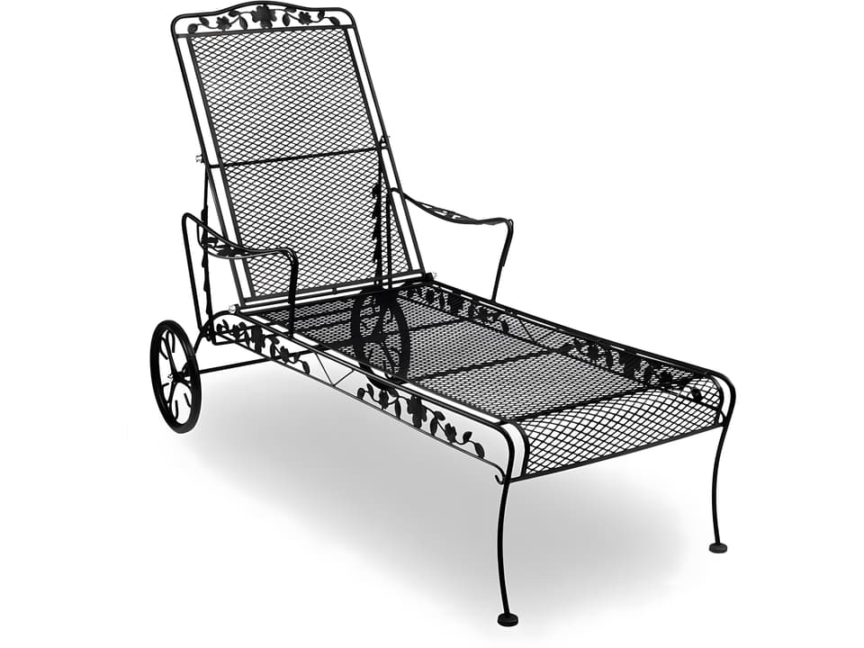Dogwood Wrought Iron Outdoor Chaise Lounge Adjustable