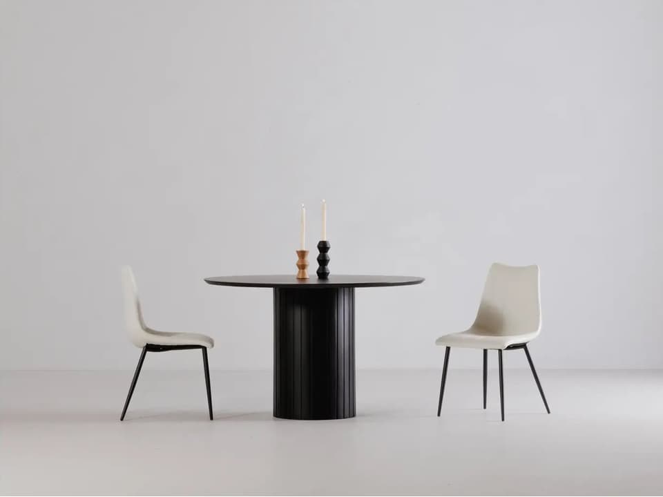Alibi White Faux Leather Dining Set